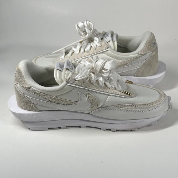Nike Shoes LDWaffle x Sacai White Nylon Suede Mens Size 6 Sneakers - Picture 7 of 16